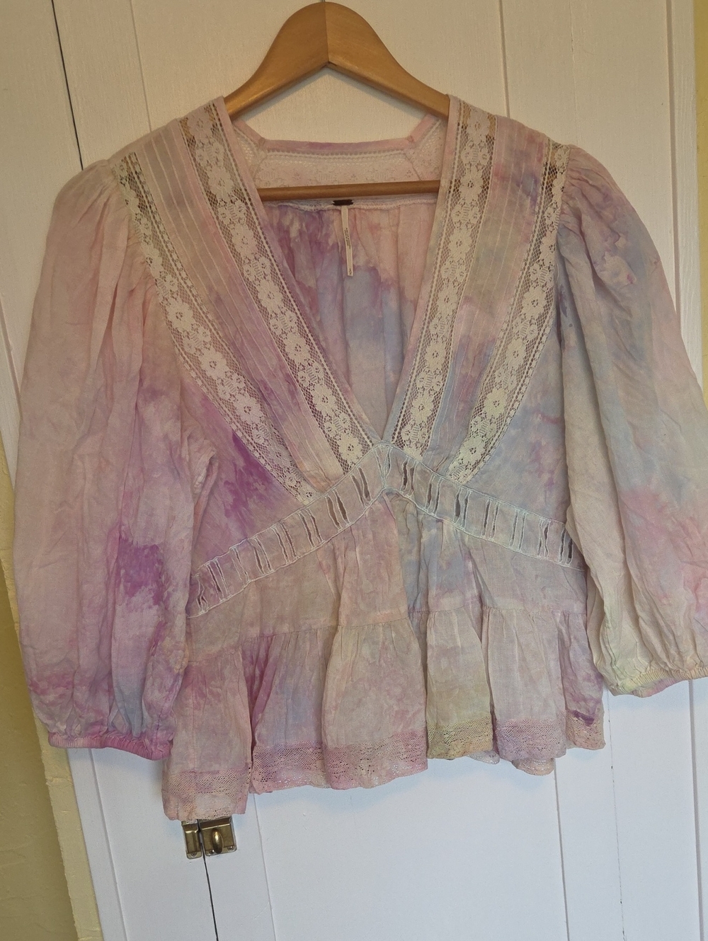 Free People Favorite Romance Tunic pastel watercolor tie-dye Size S/p